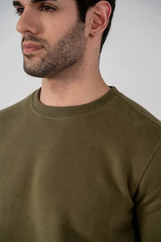 Men's Fleece Sweatshirt (Olive Green)