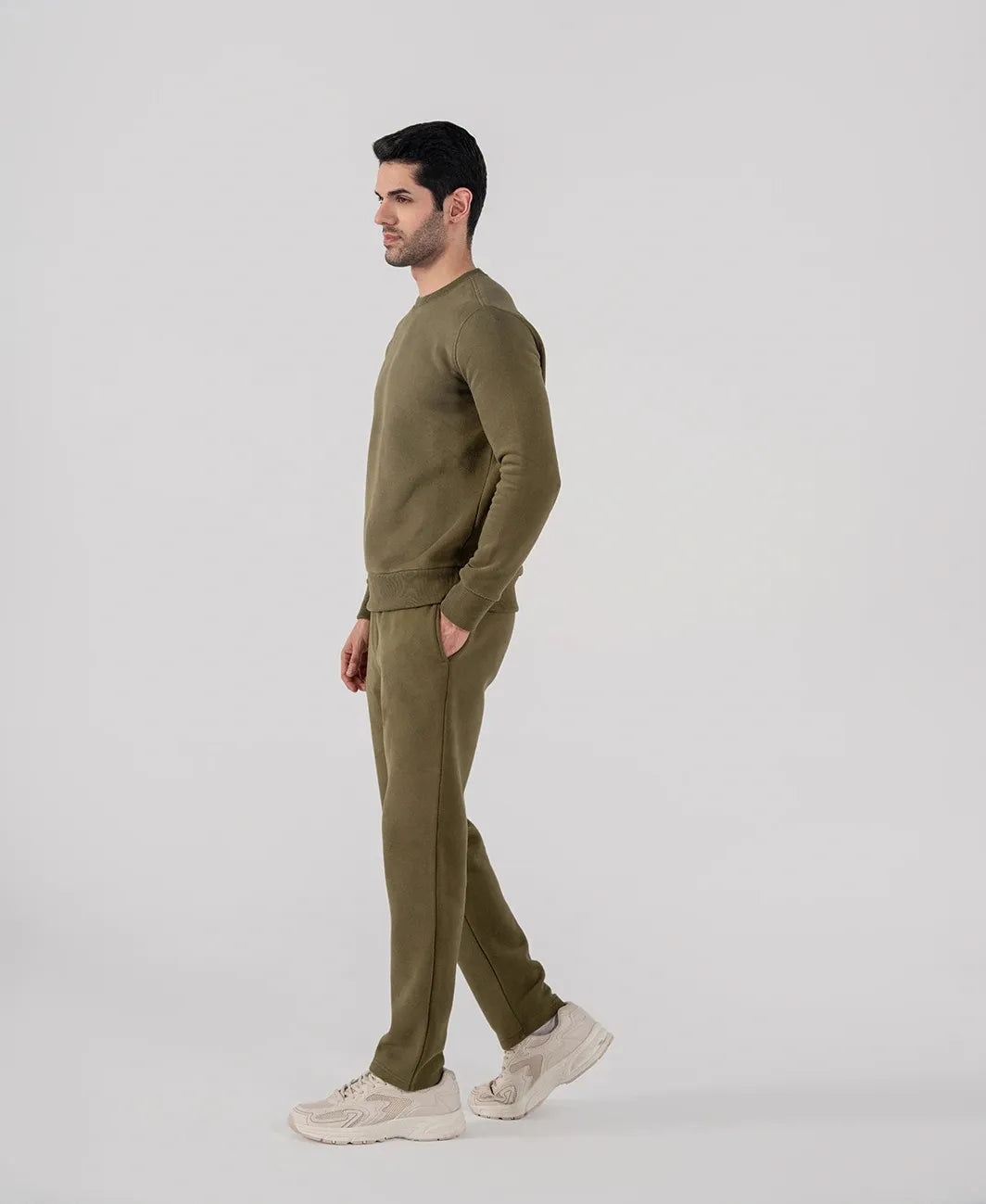 Men's Fleece Sweatshirt (Olive Green)