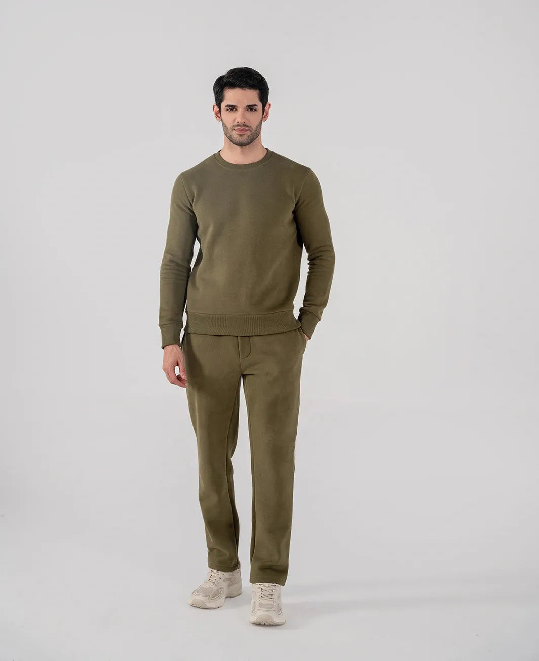 Men's Fleece Sweatshirt (Olive Green)