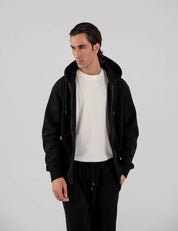 Men's Fleece Zipper Hoodie (Black)