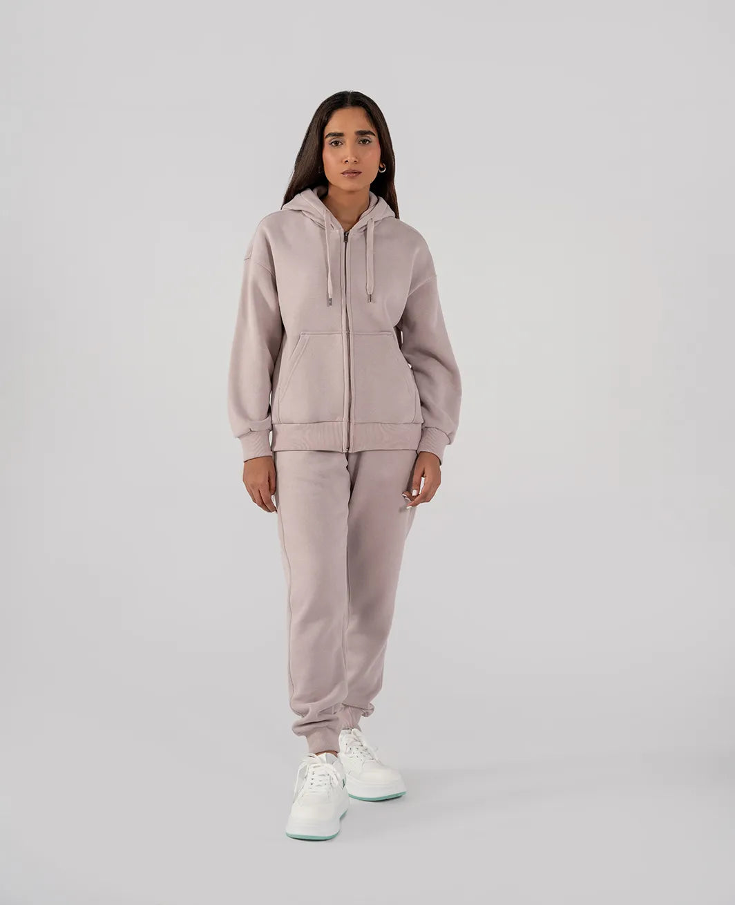 Ladies Fleece Zipper Hoodie (Purple Haze)