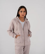 Ladies Fleece Zipper Hoodie (Purple Haze)
