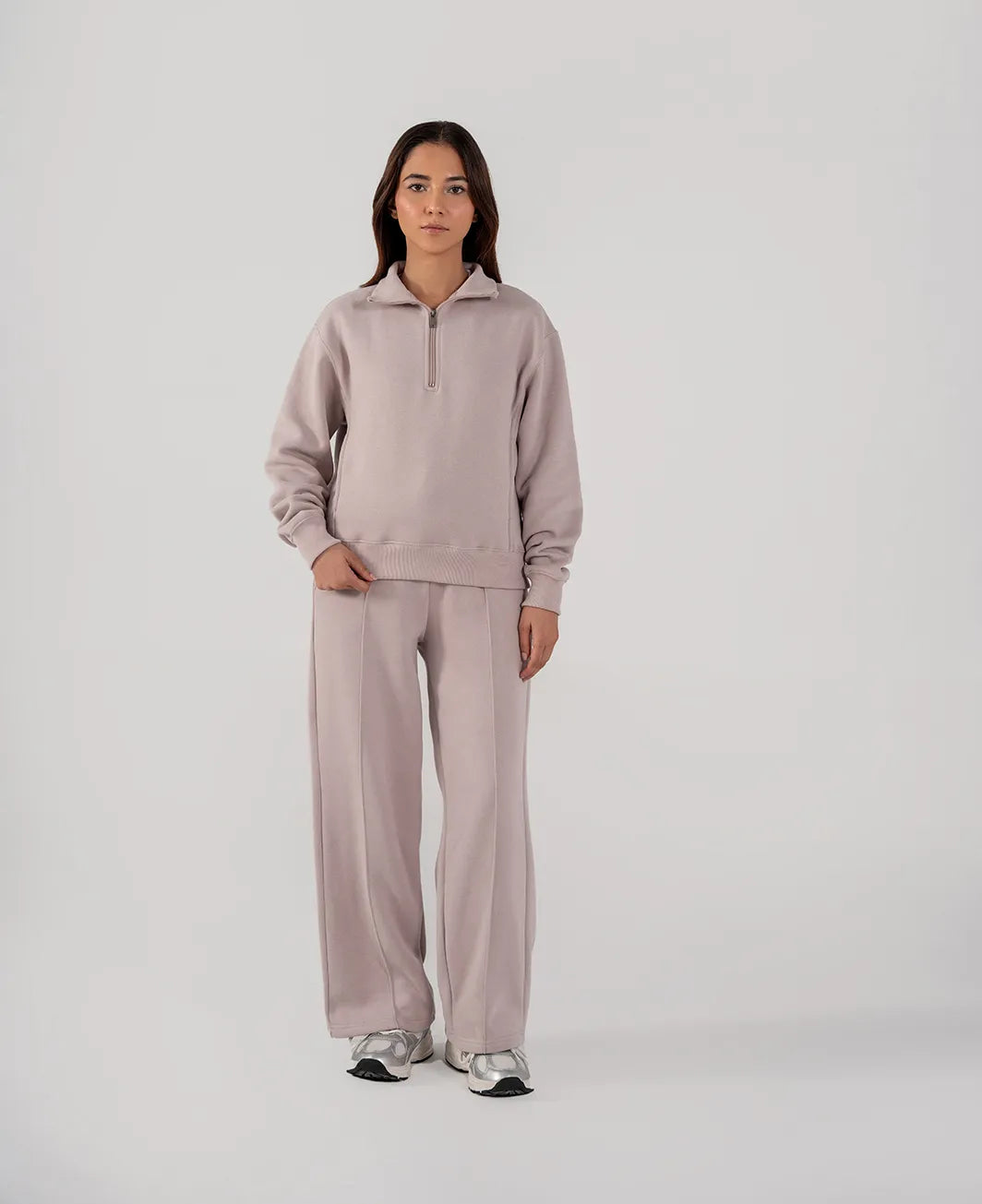 Ladies Fleece Half Zipper (Purple Haze)
