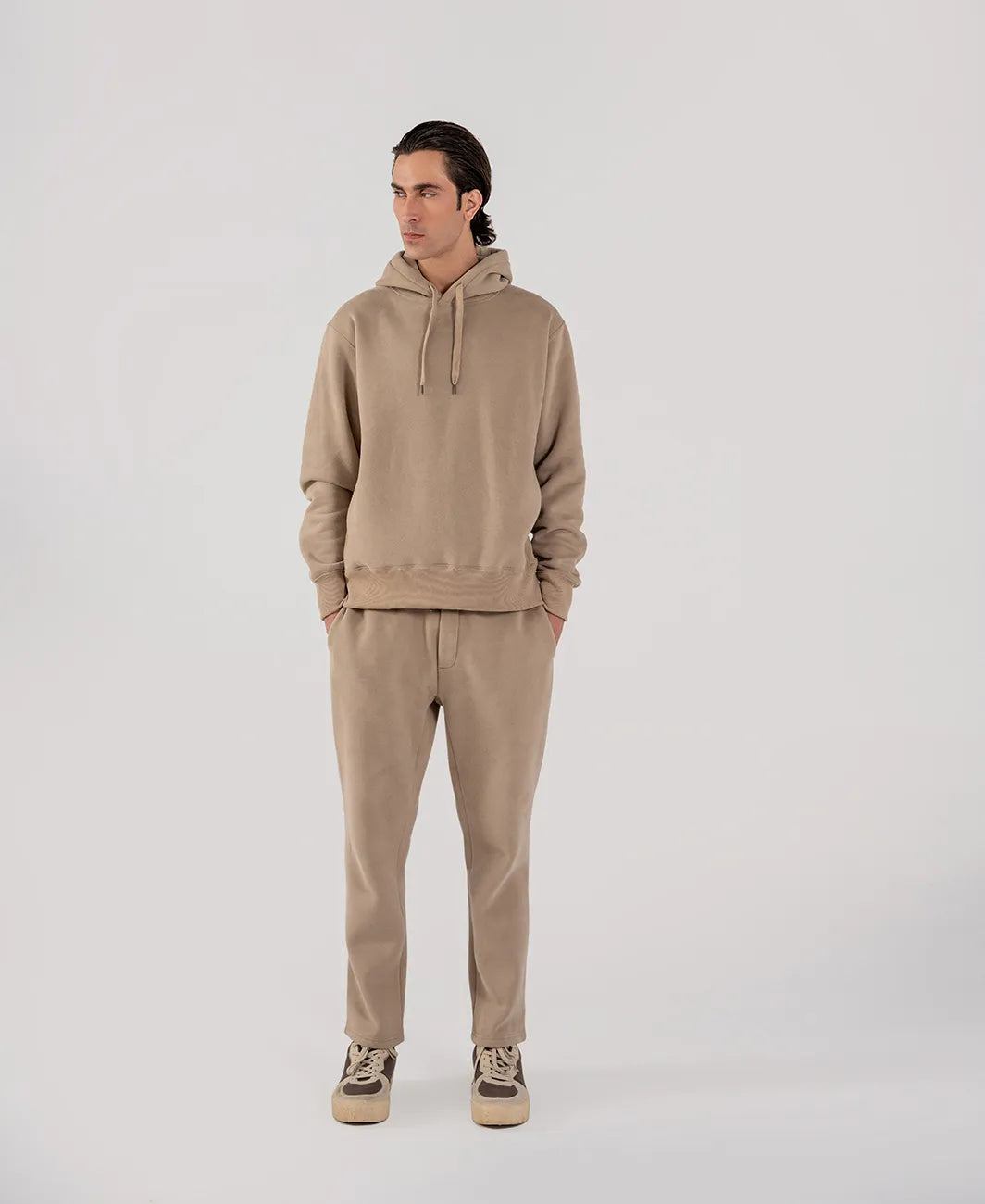 Men's Fleece Hoodie (Taupe Brown)