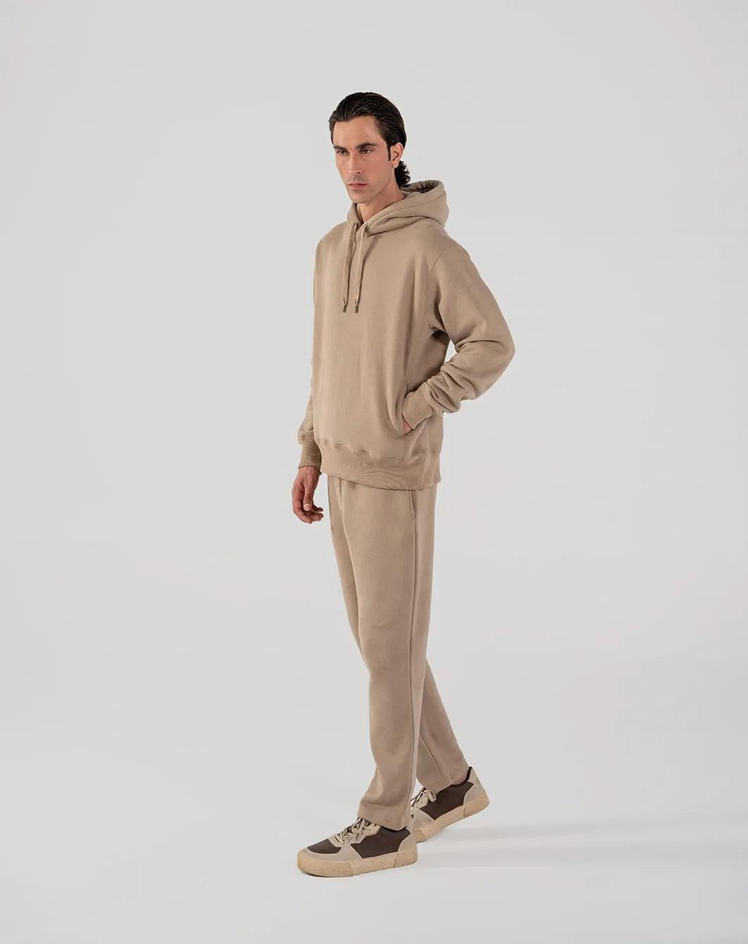 Men's Fleece Hoodie (Taupe Brown)
