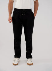 Men's Fleece Straight Cut Trousers (Black)