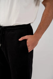 Men's Fleece Straight Cut Trousers (Black)