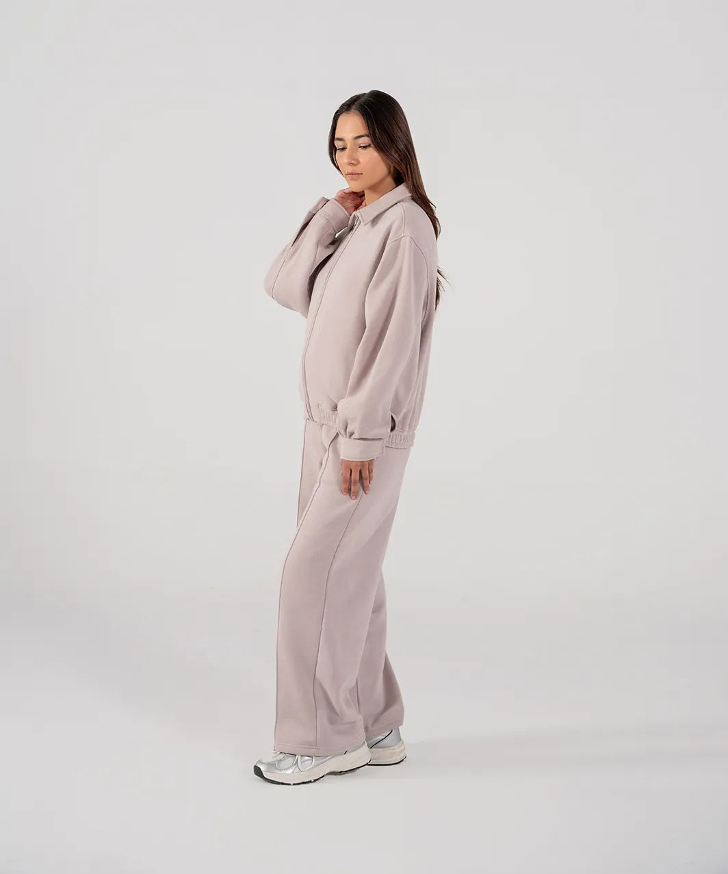 Ladies Collar Zip Jacket (Purple Haze)