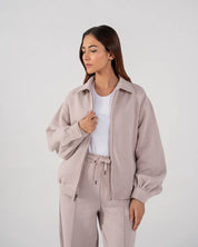 Ladies Collar Zip Jacket Purple Haze
