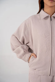 Ladies Collar Zip Jacket (Purple Haze)