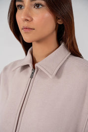 Ladies Collar Zip Jacket (Purple Haze)