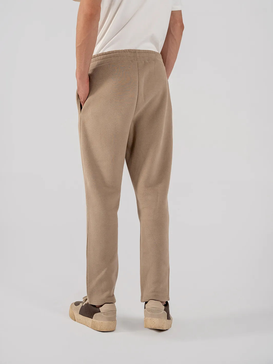 Men's Fleece Straight Cut Trousers (Taupe Brown)
