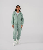Ladies Fleece Zipper Hoodie (Light Teal)