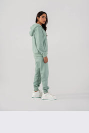Ladies Fleece Zipper Hoodie (Light Teal)
