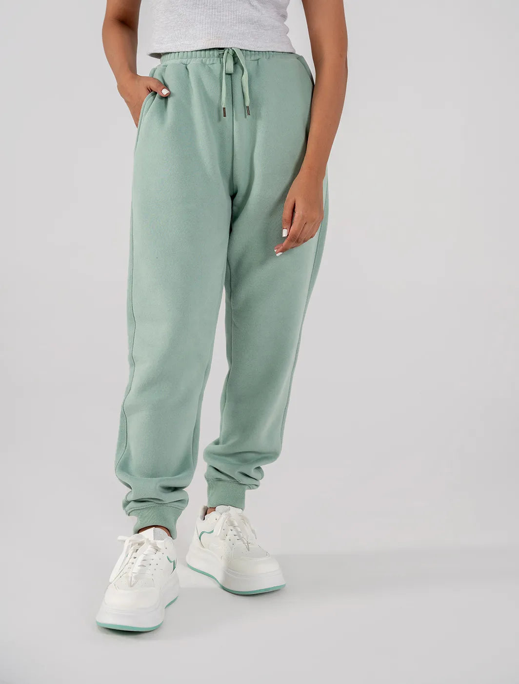 Ladies Fleece Elasticated Trouser (Light Teal)