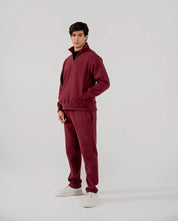 Men's Fleece Half Zipper (Burgundy)