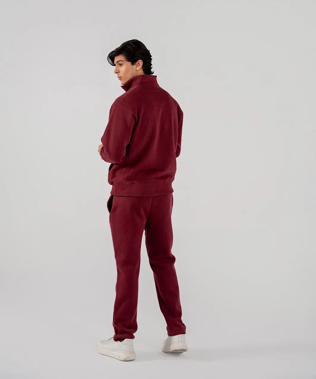Men's Fleece Half Zipper (Burgundy)