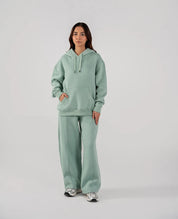 Ladies Fleece Hoodie (Light Teal)