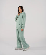 Ladies Fleece Hoodie (Light Teal)