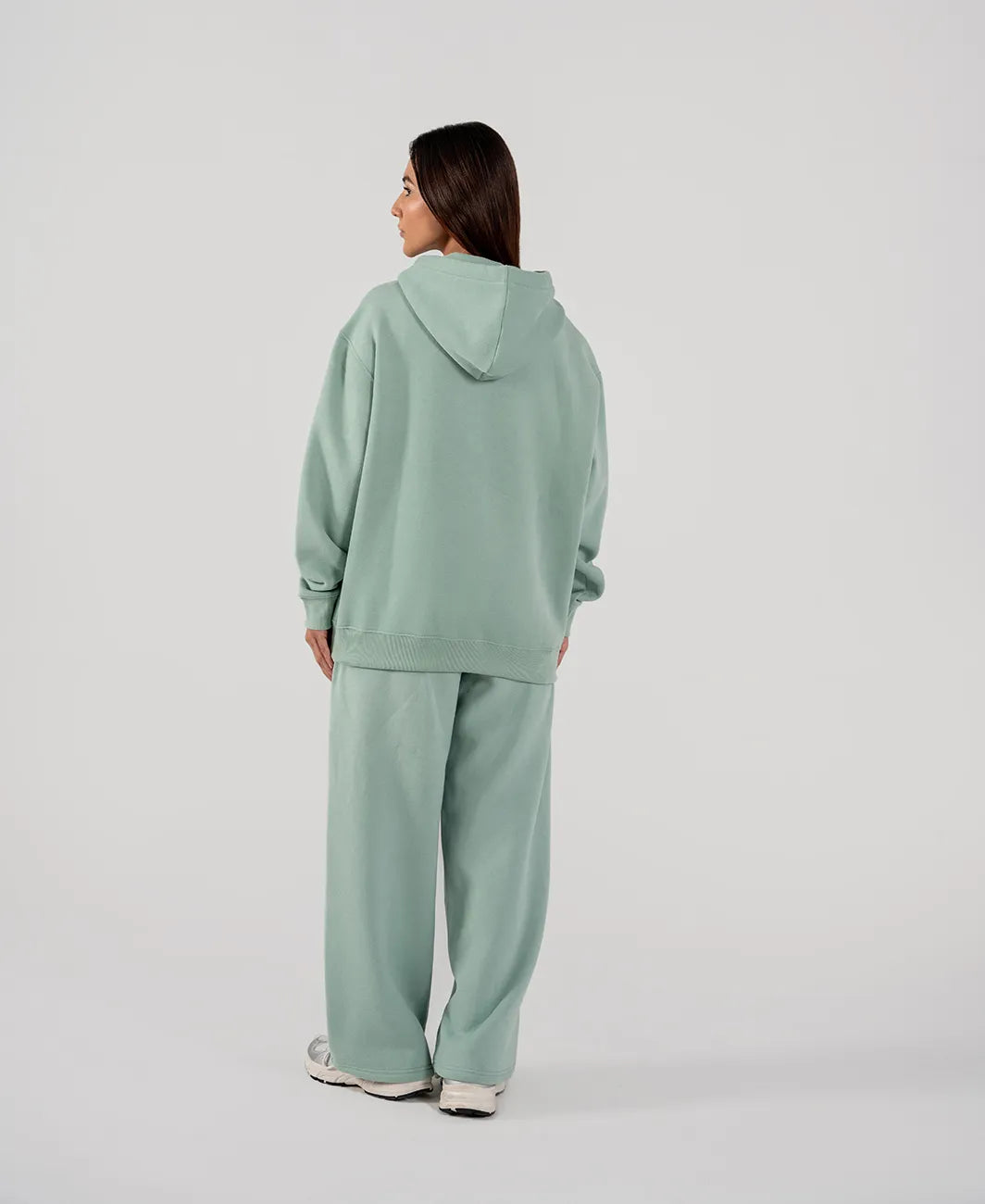 Ladies Fleece Hoodie (Light Teal)