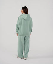 Ladies Fleece Hoodie (Light Teal)