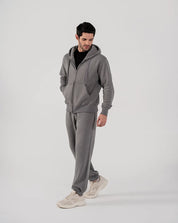 Men's Fleece Zipper Hoodie (Grey)