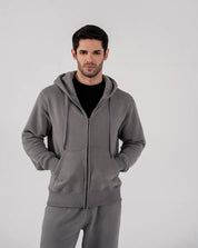 Men's Fleece Zipper Hoodie (Grey)