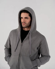 Men's Fleece Zipper Hoodie (Grey)