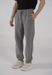 Men's Fleece Elasticated Leg Opening Trousers (Grey)