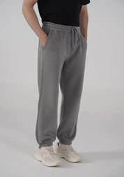 Men's Fleece Elasticated Leg Opening Trousers (Grey)