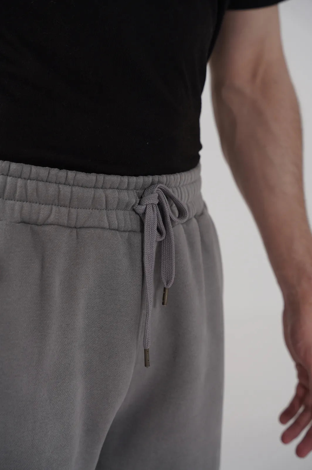 Men's Fleece Elasticated Leg Opening Trousers (Grey)