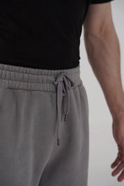 Men's Fleece Elasticated Leg Opening Trousers (Grey)