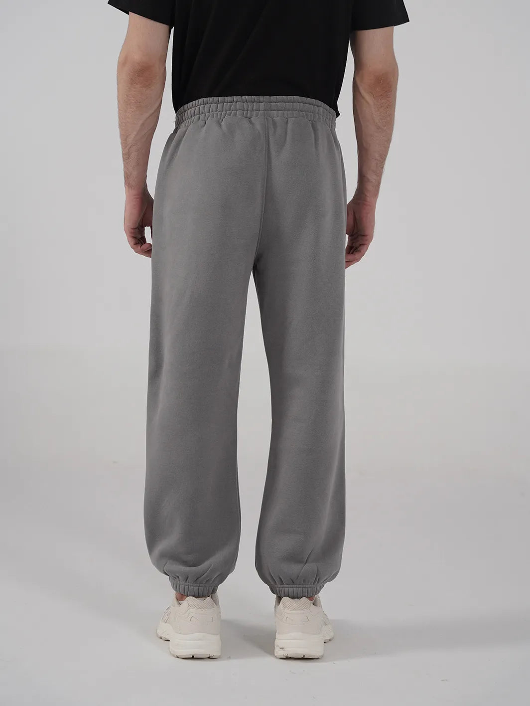 Men's Fleece Elasticated Leg Opening Trousers (Grey)