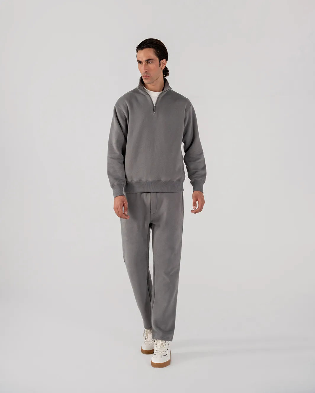 Men's Fleece Half Zipper (Grey)