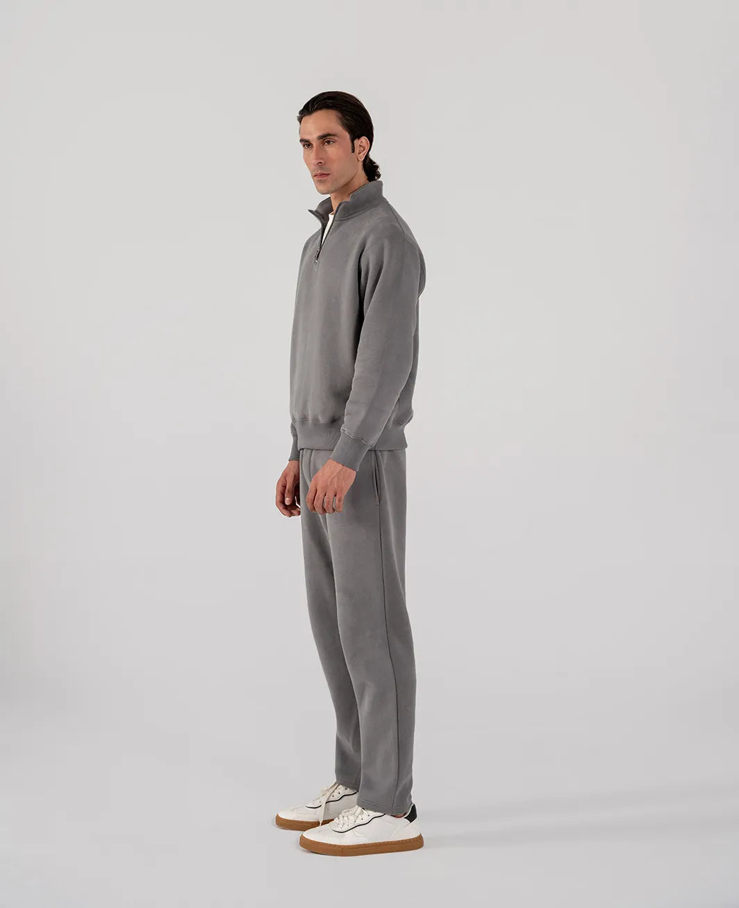 Men's Fleece Half Zipper (Grey)
