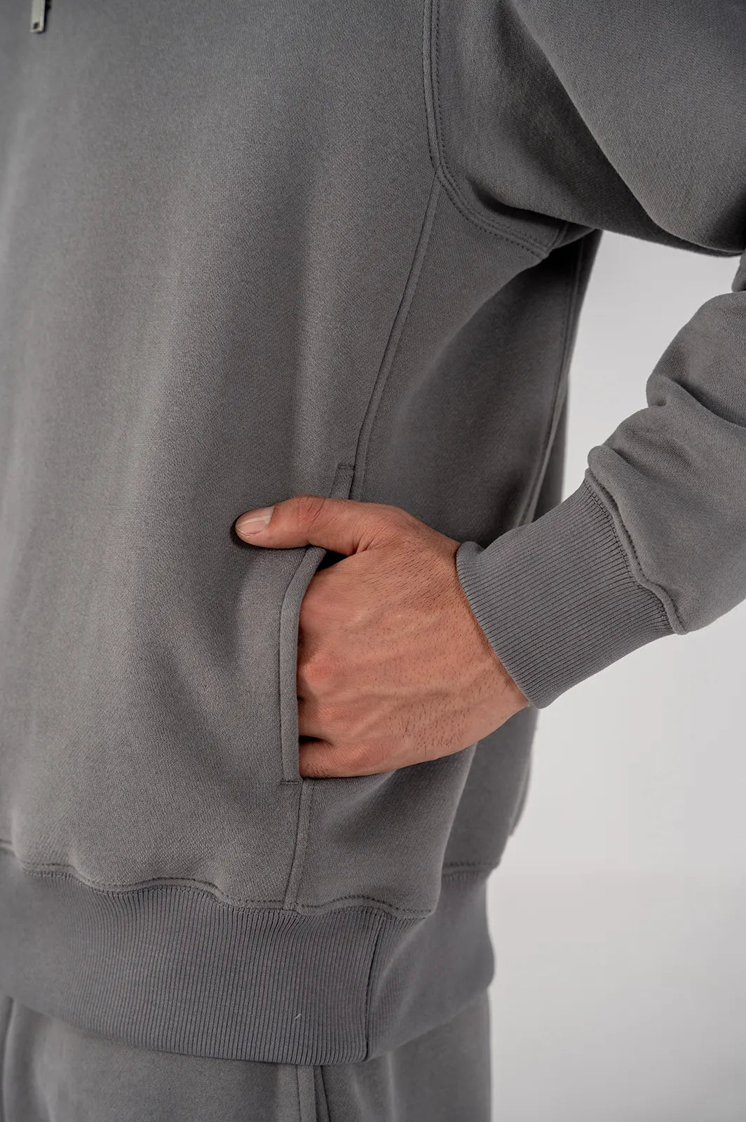 Men's Fleece Half Zipper (Grey)