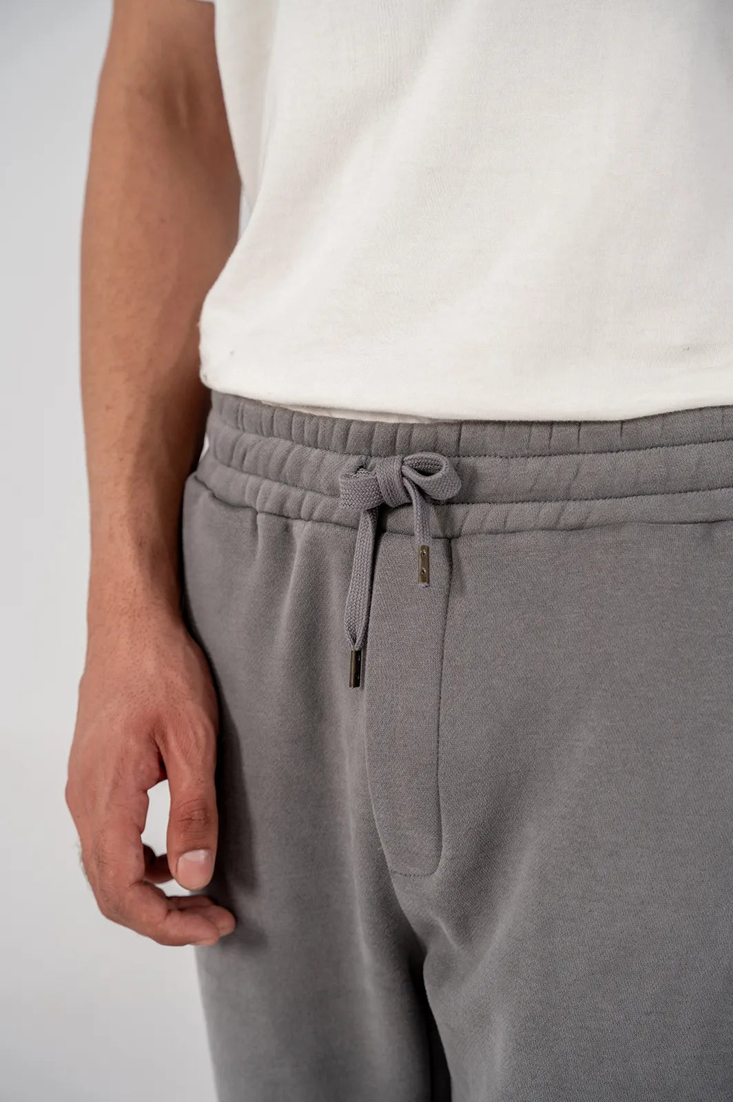 Men's Fleece Straight Cut Trousers (Grey)