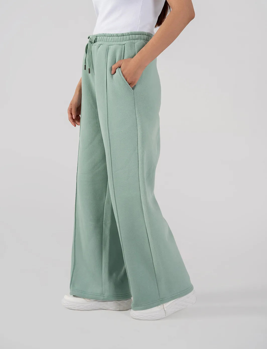 Ladies Fleece Straight Leg Trouser (Light Teal)