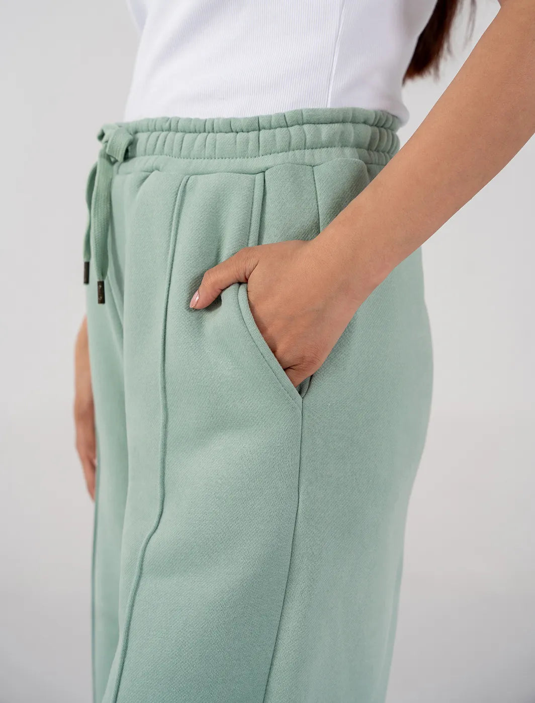 Ladies Fleece Straight Leg Trouser (Light Teal)