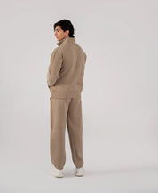 Men's Fleece Half Zipper (Taupe Brown)