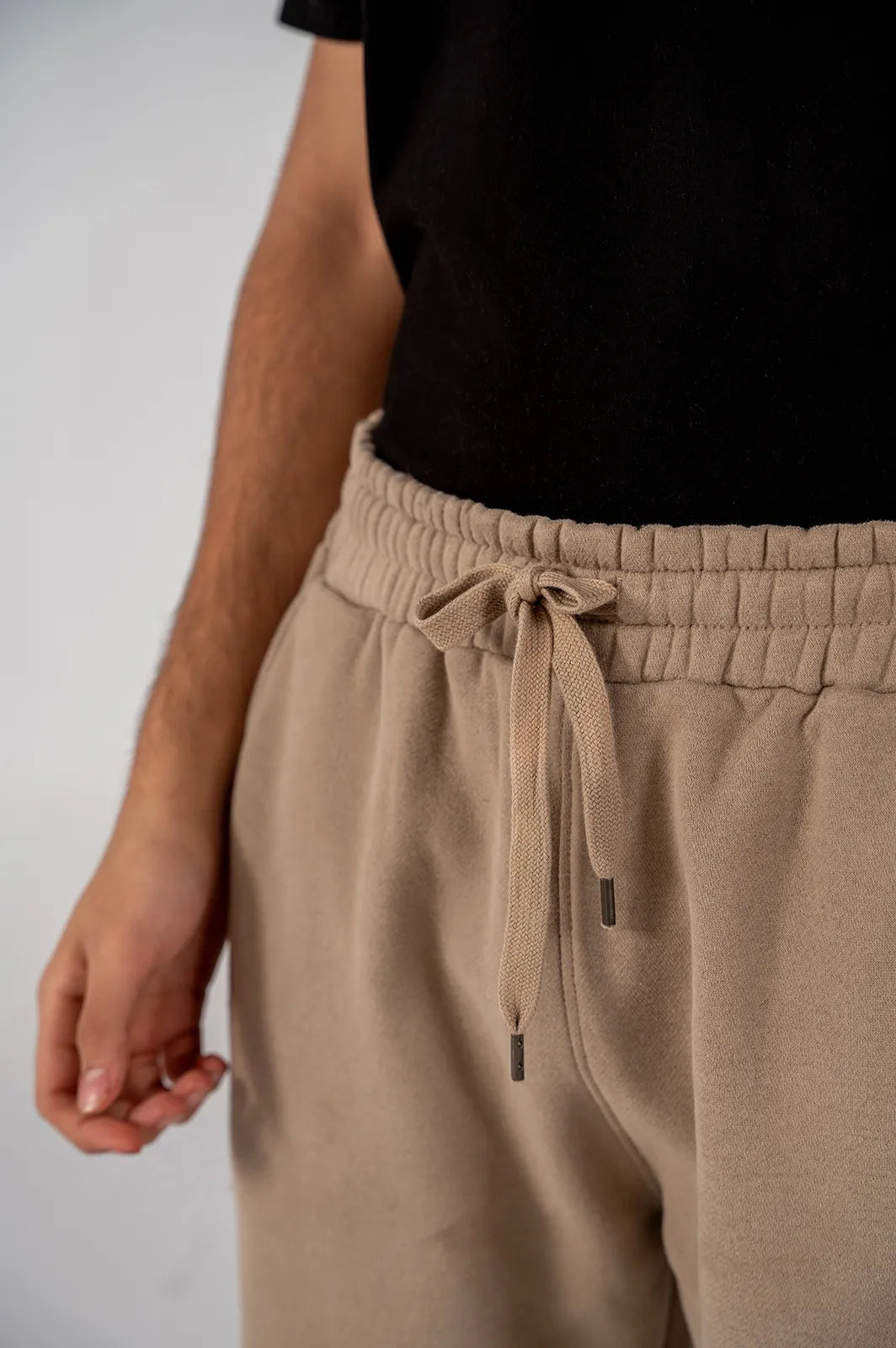 Men's Fleece Elasticated Leg Opening Trousers (Taupe Brown)