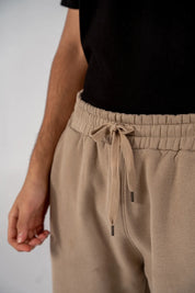 Men's Fleece Elasticated Leg Opening Trousers (Taupe Brown)