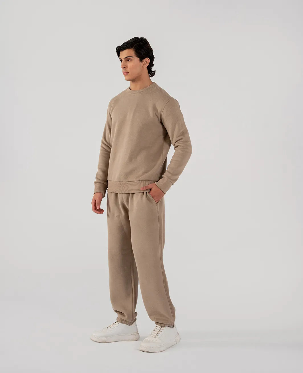 Men's Fleece Sweatshirt (Taupe Brown)