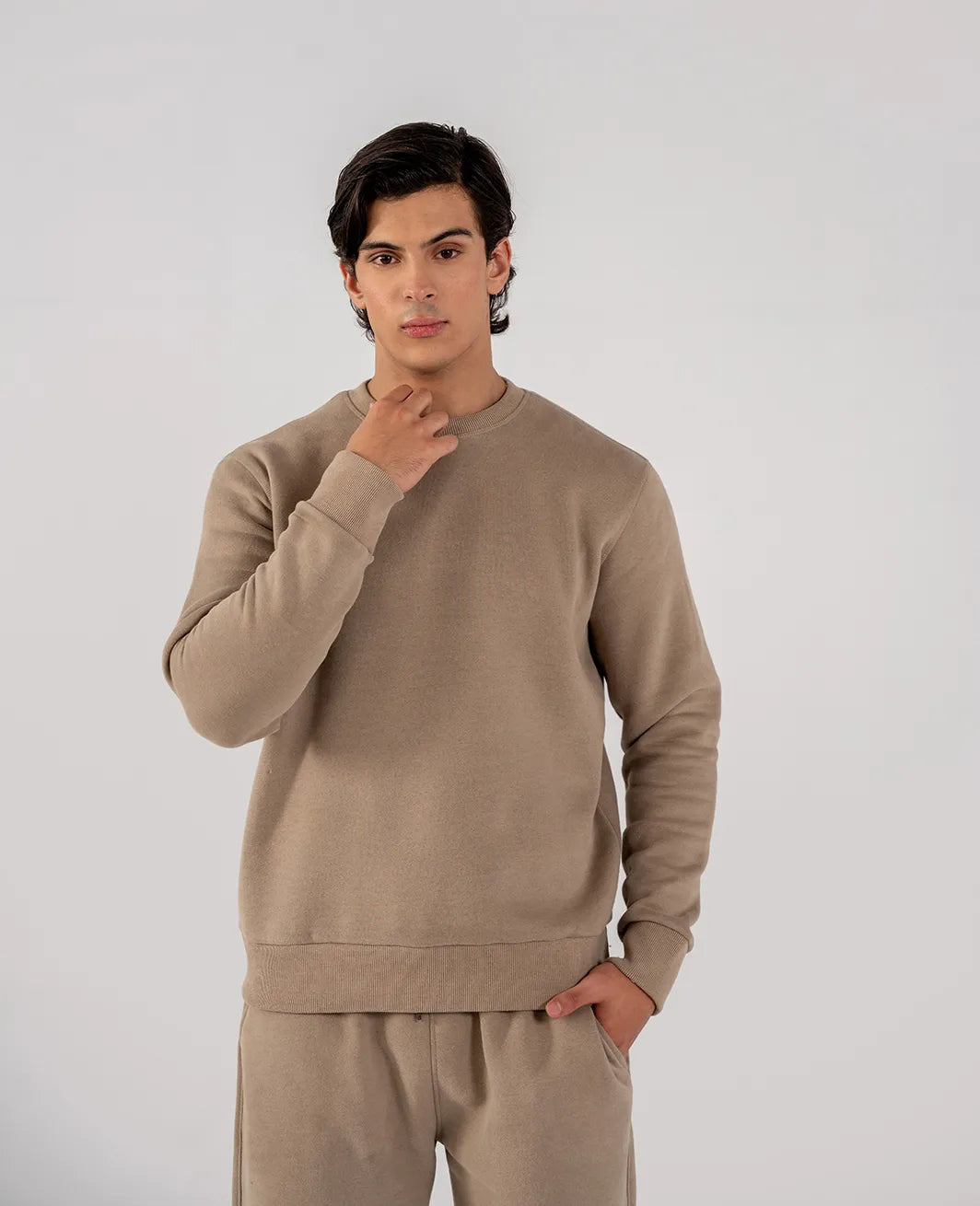 Men's Fleece Sweatshirt (Taupe Brown)