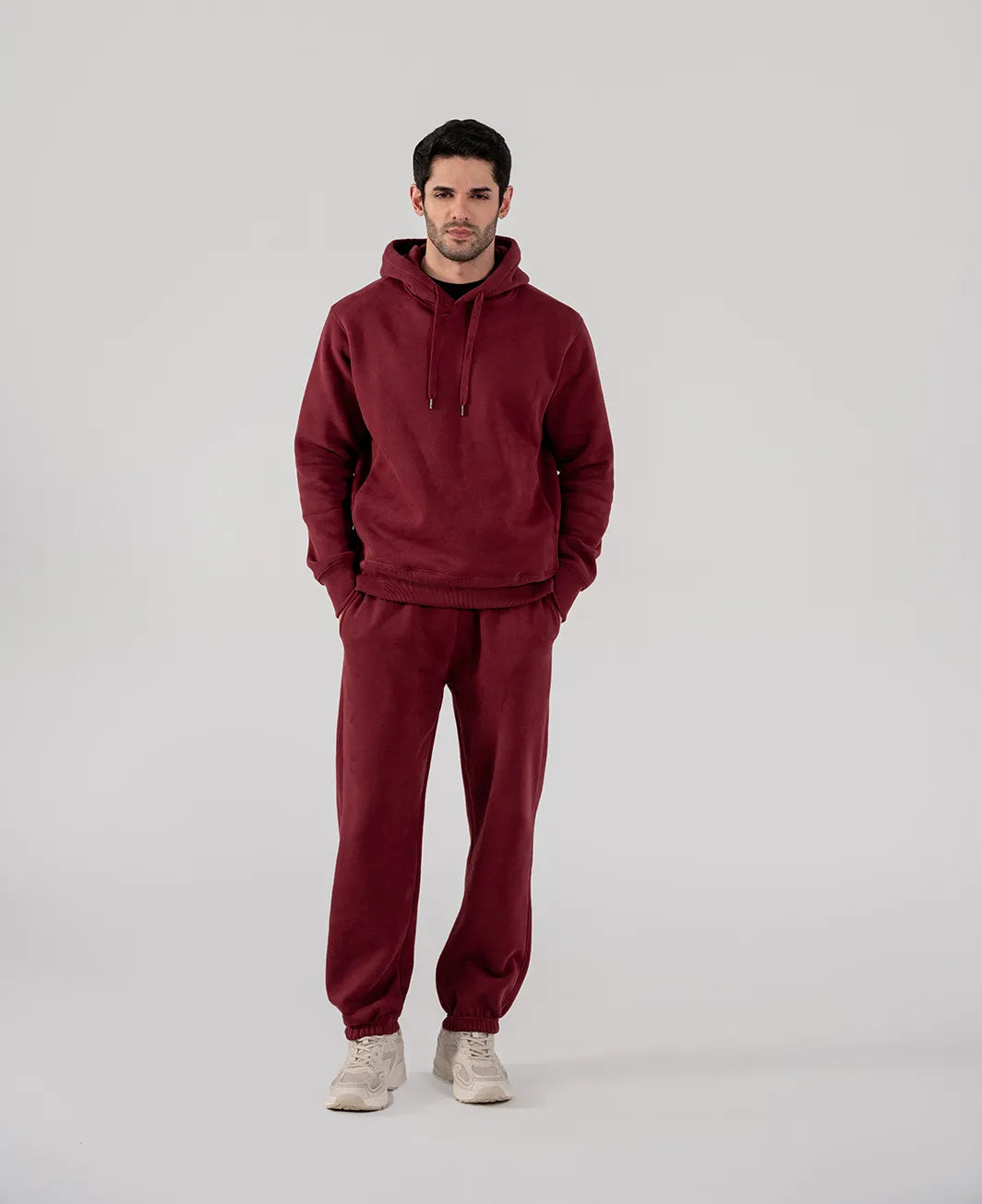 Men's Fleece Hoodie (Burgundy)