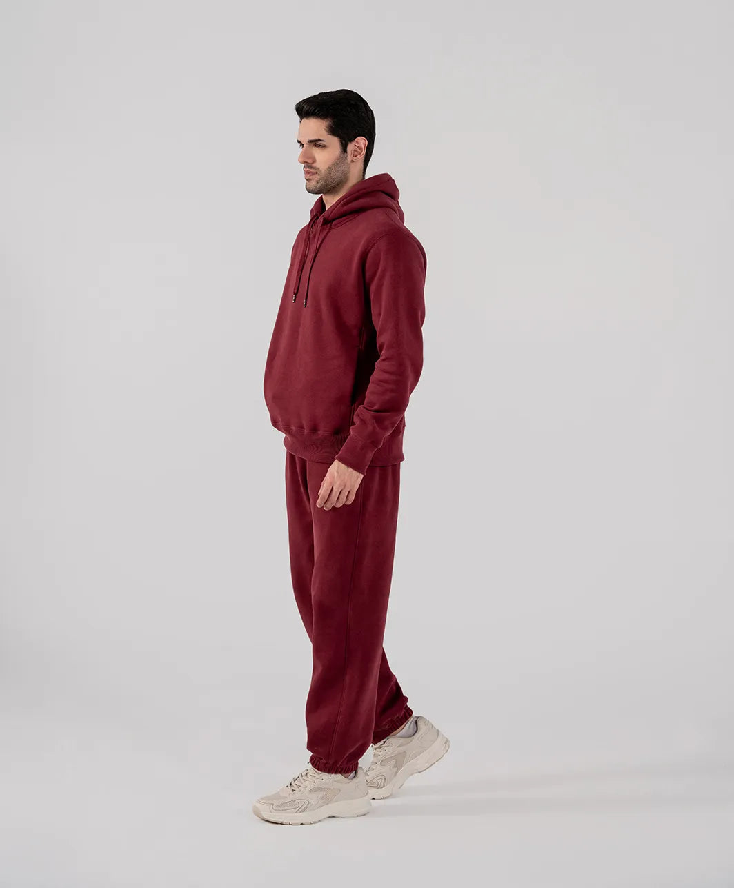 Men's Fleece Hoodie Burgundy