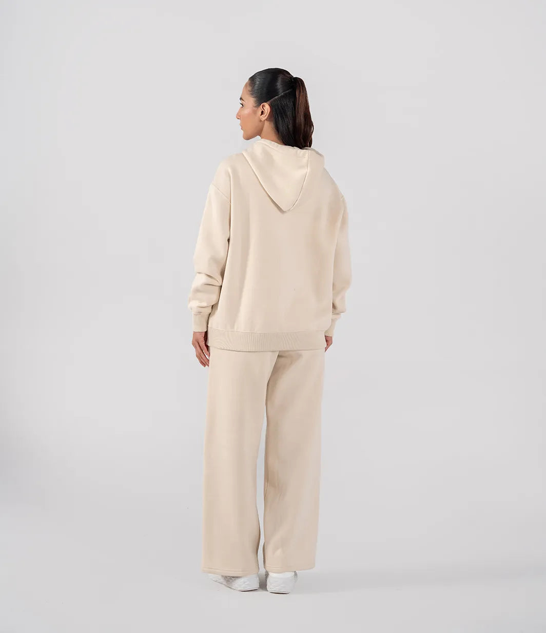 Ladies Fleece Hoodie (Ivory)