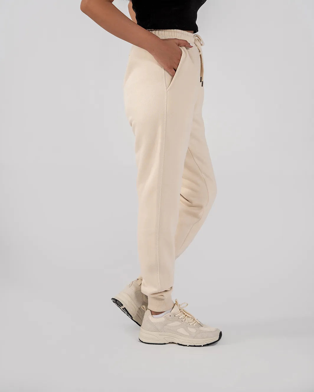 Ladies Fleece Elasticated Trouser (Ivory)