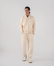 Men's Fleece Zipper Hoodie (Ivory)