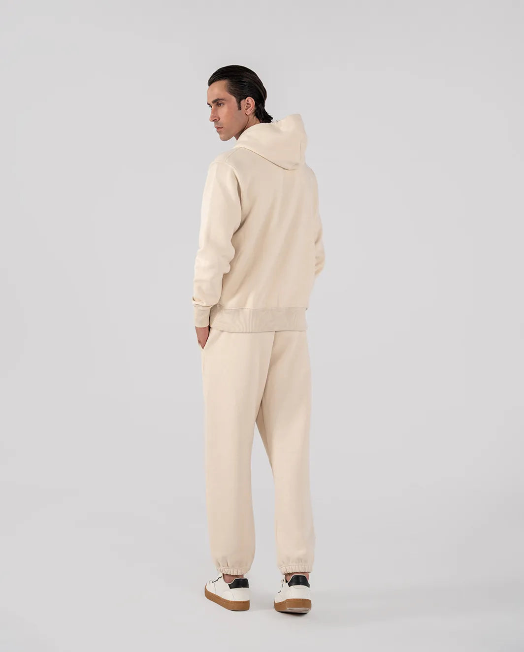 Men's Fleece Zipper Hoodie (Ivory)